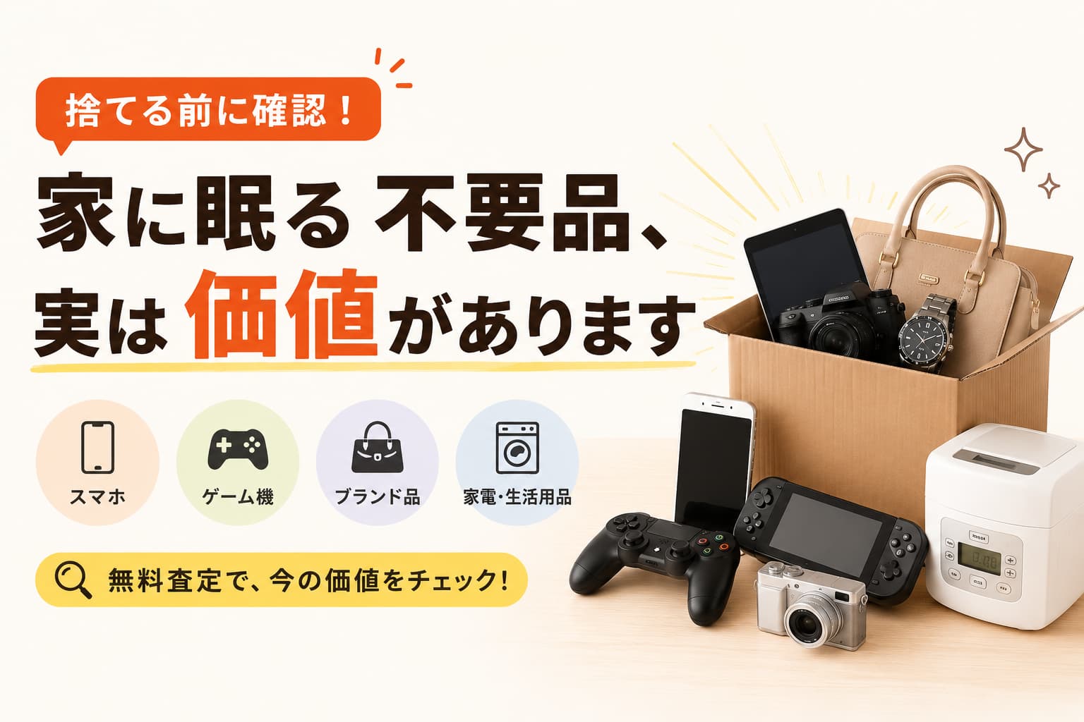 📦捨てる前にチェックしてください 家に眠る「使わないもの」が、お金に変わるかもしれません