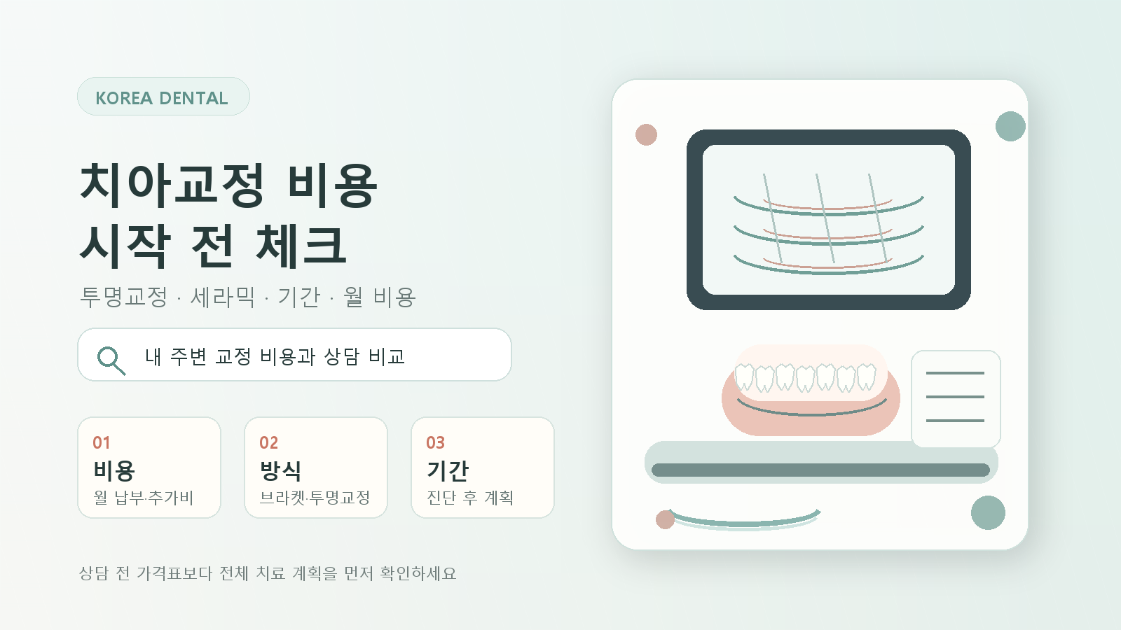 치아교정 비용, 시작 전 꼭 확인할 것