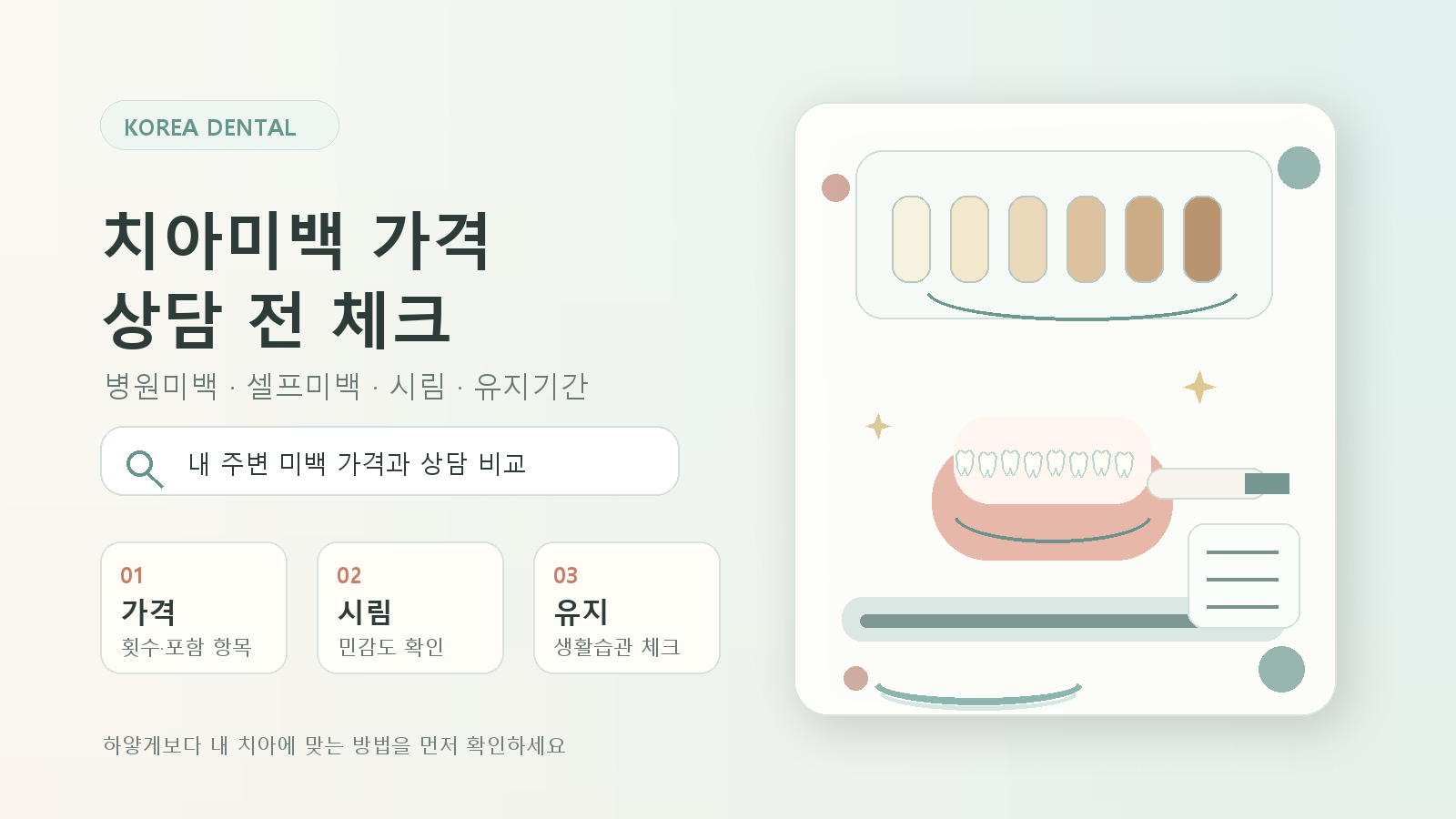 치아미백 가격, 병원미백과 셀프미백 전 꼭 확인할 것